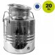 Fischer-Lahr® Edelstahlkanne Basic: Edelstahlbehälter mit Deckel - luftdicht, Edelstahlkanne 20 Liter OHNE Hahn,  Transportkanne / Getränkefass für Lebensmittel, gebördelt