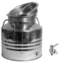 Edelstahlkanne gebördelt 20 Liter Edelstahl Kugelhahn 1/2"