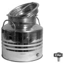 Edelstahlkanne gebördelt 20 Liter Edelstahl Kugelhahn 1/2"