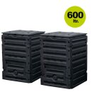 2er Spar-Set: ECO-Master Komposter 2x 300 L (600 Liter), schwarz  aus recyceltem PP, made in Germany