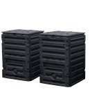 2er Spar-Set: ECO-Master Komposter 2x 300 L (600 Liter), schwarz  aus recyceltem PP, made in Germany