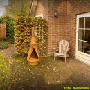 Gartenkamin mit Schornstein: YERD Denver XM+ aus echtem Cortenstahl inkl. Grill-Rost Set, Denver BBQ 125cm mit 100cm Rohr-Verlängerung (Versand kostenlos)