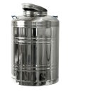 Fischer  POLISHLINE Edelstahl-Transportkanne 100 Liter, Getränkefass für Lebensmittel, Hochglanz poliert, 18/10 AISI 304, Edelstahlkanne geschweißt (!), Behälter ideal für Branntwein, Öliven-Öl, Balsamico Essig, Milch, Federweißer, Most, Wein u.s.w.