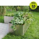 Edelstahlhochbeet "Corner 163" runde Ecke in verschiedenen Größen 33 cm Edelstahl