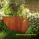 Hochbeet nach Maß - aus Metall KONFIGURIERBAR: "Square 163" Hochbeet Edelstahl oder in Cortenstahl (rostig), runde Ecken, 163x60cm in verschiedenen Höhen (33cm, 50cm, 80cm), beliebig verlängerbar! (Versand kostenfrei *)