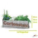 "Square 163" Hochbeet  in Cortenstahl (rostig), runde Ecken, 163x60cm Höhe 33cm, beliebig verlängerbar! (Versand kostenfrei *)