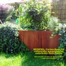 "Square 163" Hochbeet  in Cortenstahl (rostig), runde Ecken, 163x60cm Höhe 80cm, beliebig verlängerbar! (Versand kostenfrei *)