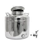 Fischer Polishline Edelstahlkanne 15 Liter V2A Kugelhahn 1/2"