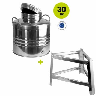 Edelstahlkanne 30 Liter mit Fußgestell ohne Hahn