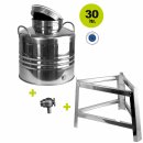 Edelstahlkanne 30 Liter mit Fußgestell Edelstahl Schraubhahn 1/2"