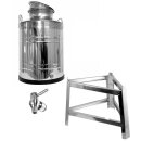 Edelstahlkanne 50 Liter mit Fußgestell Edelstahl Kugelhahn 1/2"