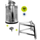 Edelstahlkanne 50 Liter mit Fußgestell Edelstahl Schraubhahn 1/2"