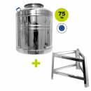 Fischer Polishline Edelstahlkanne 75 Liter mit Fußgestell ohne Hahn