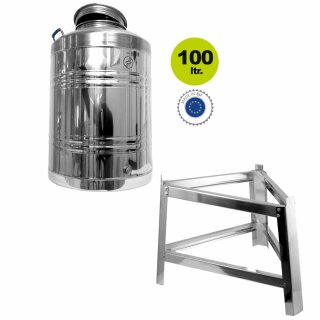 Fischer Polishline Edelstahlkanne 100 Liter mit Fußgestell ohne Hahn