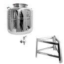 Edelstahlkannen Fischer Polish-Line 50 Liter für Trink-Wasser mit Fußgestell mit V4A Kugelhahn 1/2"