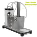 Vakuum Abfüller elektrisch mit 1 Abfüll-Stationen, Arbeitsstation für 1 Personen, Edelstahl Füllstutzen 14mm, geeignet bis 80°C für Saft, Wein/Most, Branntwein, Essig, Speise-Öl u.v.m. 230V, Abfüllmaschine mit  Manometer, made in EU (Versand kostenfrei *)