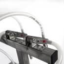 Vakuum Abfüller elektrisch mit 2 Abfüll-Stationen, Standard Füllstutzen 14mm Edelstahl, geeignet bis 80°C für Saft, Wein / Most, Branntwein, Essig, Speise-Öl u.v.m. 230V, made in EU, (Versand kostenfrei *)