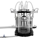 Vakuum-Abfüller elektrisch mit 4 Abfüll-Stationen, Arbeitsstation für eine Person, Standard Füllstutzen 14mm Edelstahl, geeignet für Saft zur sterilen Flaschen-Abfüllung bis 80°C, für Wein / Most, Branntwein, Essig, Speise-Öl u.v.m. (Versand kostenfrei *)