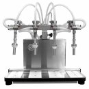 Vakuum-Abfüller elektrisch mit 4 Abfüll-Stationen, Arbeitsstation für eine Person, Standard Füllstutzen 14mm Edelstahl, geeignet für Saft zur sterilen Flaschen-Abfüllung bis 80°C, für Wein / Most, Branntwein, Essig, Speise-Öl u.v.m. (Versand kostenfrei *)