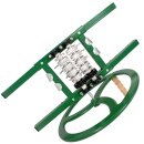 NEUES MODELL 2025 - mit verbesster Handkurbel: Fischer-Lahr® Obstmühle OM 7 CLASSIC,  Handbetrieb / Hand-Kurbel, Hakenwalzen, 7 Liter  Edelstahltrichter, Maische ca. 80-100 kg/Std., für Äpfel, Birne etc