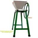 NEUES MODELL 2025 - mit verbesster Handkurbel: Fischer-Lahr® Obstmühle OM 7 CLASSIC,  Handbetrieb / Hand-Kurbel, Hakenwalzen, 7 Liter  Edelstahltrichter, Maische ca. 80-100 kg/Std., für Äpfel, Birne etc