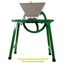 NEUES MODELL 2025 - mit verbesster Handkurbel: Fischer-Lahr® Obstmühle OM 7 CLASSIC,  Handbetrieb / Hand-Kurbel, Hakenwalzen, 7 Liter  Edelstahltrichter, Maische ca. 80-100 kg/Std., für Äpfel, Birne etc