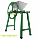 NEUES MODELL 2025 - mit verbesster Handkurbel: Fischer-Lahr® Obstmühle OM 7 CLASSIC,  Handbetrieb / Hand-Kurbel, Hakenwalzen, 7 Liter  Edelstahltrichter, Maische ca. 80-100 kg/Std., für Äpfel, Birne etc