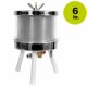 NEU v7/2024 Mini Hydropresse jetzt mit Profi Druckminderer: Wasserdruck-Presse 6 Liter, Edelstahl Apfelpresse  / Obstpresse / Mostpresse, mit Spritzschutz, Tisch- Maischepresse für Haushalt und Gastro,  mit Profi Hydrodruck-Technik (nicht elektrisch)