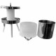 NEU v7/2024 Mini Hydropresse jetzt mit Profi Druckminderer: Wasserdruck-Presse 6 Liter, Edelstahl Apfelpresse  / Obstpresse / Mostpresse, mit Spritzschutz, Tisch- Maischepresse für Haushalt und Gastro,  mit Profi Hydrodruck-Technik (nicht elektrisch)