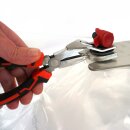 Robuste Verschließzange  für Bag-in-Box Beutel, Bag-in-Box Beutel  mit VITOP Verschluss bequem verschließen..