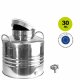 Edelstahlkanne gebördelt / Lagerkanne für Speiseöle 30 Liter mit Basic Schraubhahn 1/2"