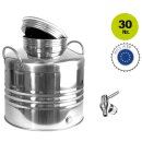 Edelstahlkanne gebördelt / Lagerkanne für Speiseöle 30 Liter mit Standart Kugelhahn 1/2"