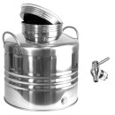 Edelstahlkanne gebördelt / Lagerkanne für Speiseöle 30 Liter mit Standart Kugelhahn 1/2"