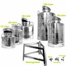 Edelstahlkanne gebördelt / Lagerkanne für Speiseöle 30 Liter mit Premium Kugelhahn 1/2"