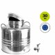 Edelstahlkanne gebördelt / Lagerkanne für Speiseöle 30 Liter mit Premium Kugelhahn 1/2"