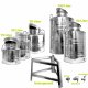 Edelstahlkanne gebördelt / Lagerkanne für Speiseöle 50 Liter mit Basic Schraubhahn 1/2"