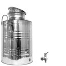 Edelstahlkanne gebördelt / Lagerkanne für Speiseöle 50 Liter mit Premium Kugelhahn 1/2"