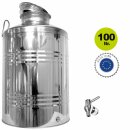 Edelstahlkanne gebördelt / Lagerkanne für Speiseöle 100 Liter mit Standart Kugelhahn 1/2"