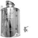 Edelstahlkanne gebördelt / Lagerkanne für Speiseöle 100 Liter mit Standart Kugelhahn 1/2"