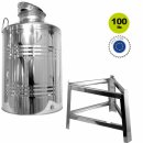 Edelstahlkanne gebördelt / Lagerkanne für Speiseöle 100 Liter mit Fußgestell ohne Hahn