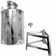 Edelstahlkanne gebördelt / Lagerkanne für Speiseöle 100 Liter mit Fußgestell mit Basic Schraubhahn 1/2"