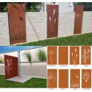 Konfiguration: Sichtschutz in Rost, verschiedene Motive zur Auswahl, Höhe 158cm Breite 60cm Baum SET