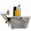 Elektrischer Hand Flaschen-Etikettierer Edykedy EK100, mit zusächlich pneumatsichem Andruck zum stehenden Etikettieren von Flaschen, Gläsern, Konserven-Dosen oder anderer Zylinder, für ein Vorder-Etikett, made in Germany (Versand kostenfrei *)
