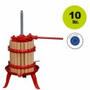 Obstpresse manuell / Holz:  Weinpresse / Apfelpresse OPM 20,   10 Liter Inhalt, mechanische Spindel-Korb-Presse 