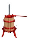 Obstpresse manuell / Holz:  Weinpresse / Apfelpresse OPM 20,   10 Liter Inhalt, mechanische Spindel-Korb-Presse