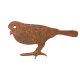 Gartendeko rostig: Gartenstecker / Zaunfigur Vogel  "Hecken-Braunelle" mit Erdspieß / Holspieß / Dorn in Edelrost, Metall, Rost, ca. 20cm groß, 2mm dicker Stahl, original Rottenecker Objekt