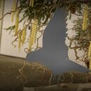 Gartendeko: Gartenstecker / Zaunfigur Vogel  "Nachtigall" mit Erdspieß / Holspieß / Dorn in GRAU, Metall, ca. 20cm groß, 2mm dicker Stahl, original Rottenecker Objekt