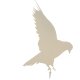 Gartendeko: Gartenstecker / Zaunfigur Vogel  "Nachtigall" mit Erdspieß / Holspieß / Dorn in beige, Metall, ca. 20cm groß, 2mm dicker Stahl, original Rottenecker Objekt
