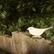 Gartendeko rostig: Vogel-Figur mit Standsockel, "Amsel"  in Beige, Metall, ca. 9cm groß, 2mm dicker Stahl, original Rottenecker Objekt