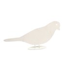 Vogel "Taube" mit Standsockel lackiert in Beige